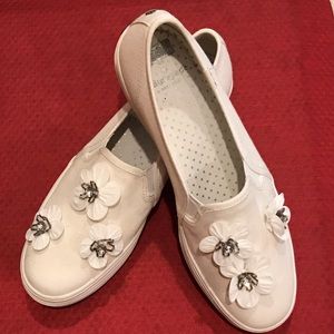 Kate Spade x Keds white slip on